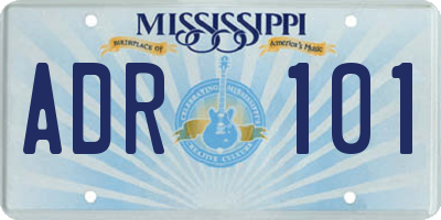 MS license plate ADR101