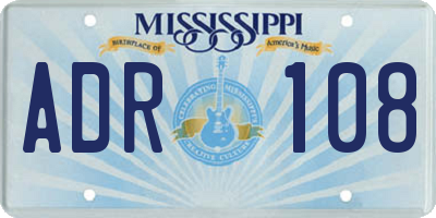 MS license plate ADR108
