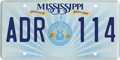MS license plate ADR114