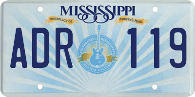 MS license plate ADR119