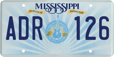 MS license plate ADR126