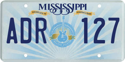 MS license plate ADR127