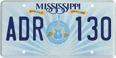 MS license plate ADR130