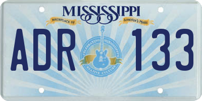 MS license plate ADR133