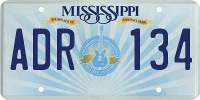 MS license plate ADR134