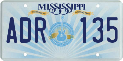 MS license plate ADR135