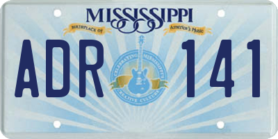MS license plate ADR141