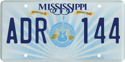MS license plate ADR144