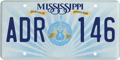 MS license plate ADR146