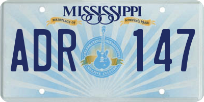 MS license plate ADR147