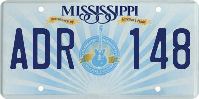 MS license plate ADR148