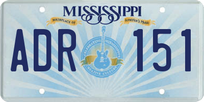 MS license plate ADR151