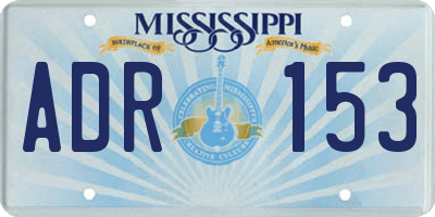 MS license plate ADR153