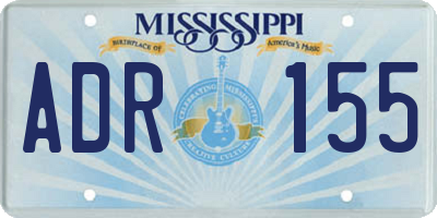 MS license plate ADR155