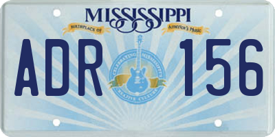 MS license plate ADR156