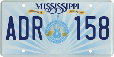 MS license plate ADR158