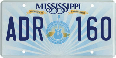 MS license plate ADR160