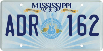 MS license plate ADR162