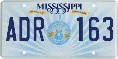 MS license plate ADR163