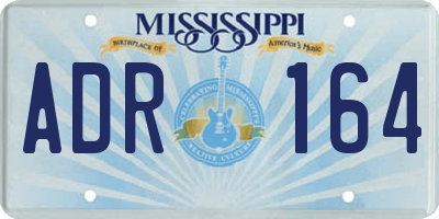 MS license plate ADR164