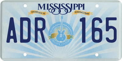 MS license plate ADR165