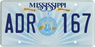 MS license plate ADR167
