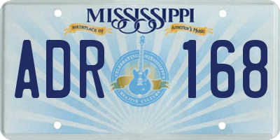 MS license plate ADR168