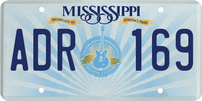 MS license plate ADR169