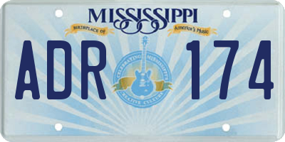 MS license plate ADR174
