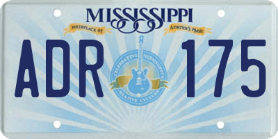 MS license plate ADR175