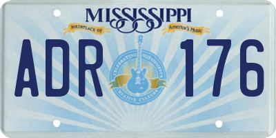 MS license plate ADR176