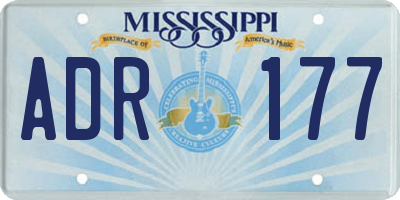 MS license plate ADR177