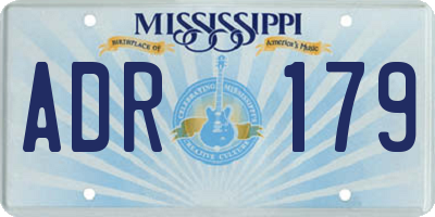 MS license plate ADR179