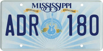 MS license plate ADR180