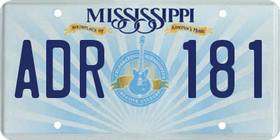 MS license plate ADR181