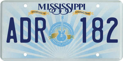 MS license plate ADR182