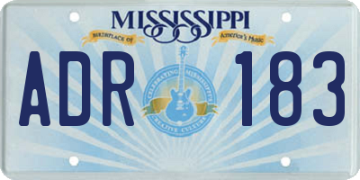 MS license plate ADR183