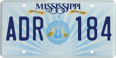 MS license plate ADR184