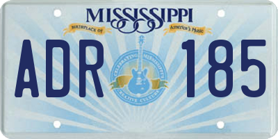 MS license plate ADR185