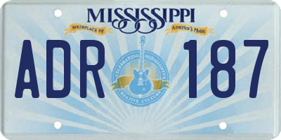 MS license plate ADR187