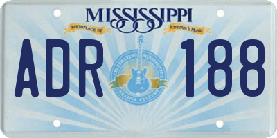 MS license plate ADR188