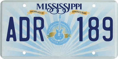 MS license plate ADR189