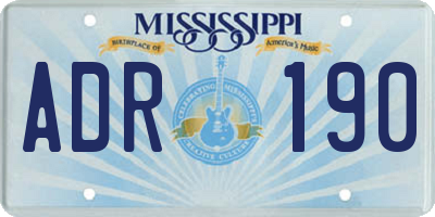 MS license plate ADR190