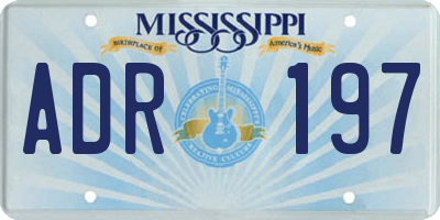 MS license plate ADR197