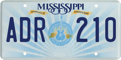 MS license plate ADR210