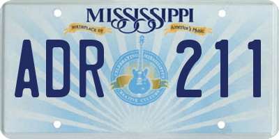 MS license plate ADR211