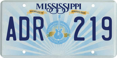 MS license plate ADR219