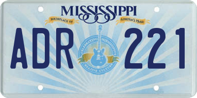 MS license plate ADR221