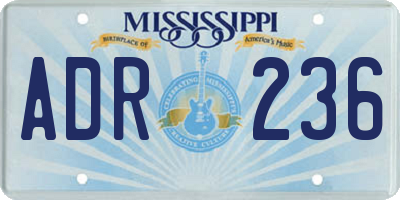 MS license plate ADR236