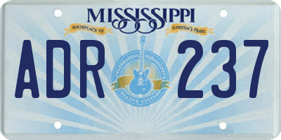 MS license plate ADR237